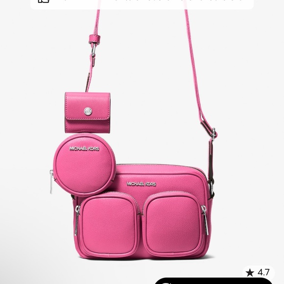 Michael Kors Pink Crossbody Bag with Logo Strap - Picture 2 of 11